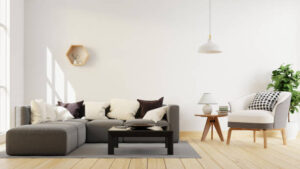 Parquet en bambou dans un salon.